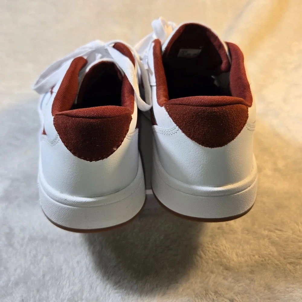 Vans Lowland CC White Burgundy ComfyCush Skate Sneakers Mens 8.5 VN0A4TUVBKA